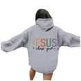 thumbnail image 2 of Christian Hoodie for Women 2025 Jesus Chase You Graphic Hoodies Pockets Hooded Sweatshirt Hoodie Women Pullover, 2 of 6