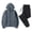 Dark Gray, variant on Couples Two-Piece Set Fleece Lined Zip Up Hoodie and Jogger Pants, Matching Winter Sweatsuit for Men and Women