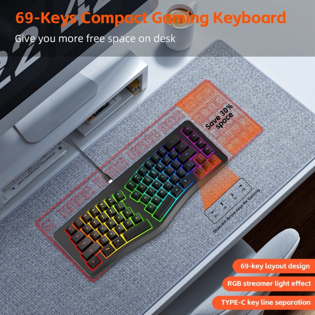 Rgbs Illuminateds Wireds Keyboards With Lasers Engraveds ABS Keycaps 25 Key Rollover Quiet Typing For Computers