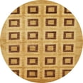 thumbnail image 1 of Ahgly Company Tapis d'Intérieur Rond Abstrait Sedona Brun Abstrait, 5 Pieds Rond, 1 of 6