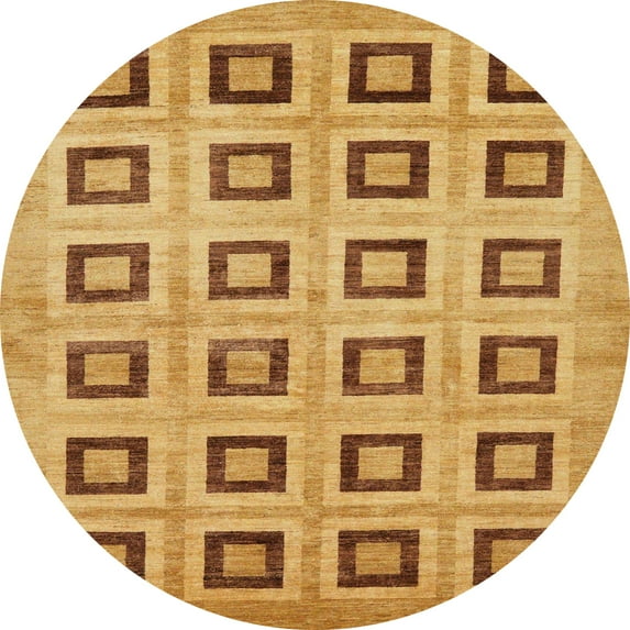Ahgly Company Indoor Round Abstract Sedona Brown Abstract Area Rugs, 3' Round