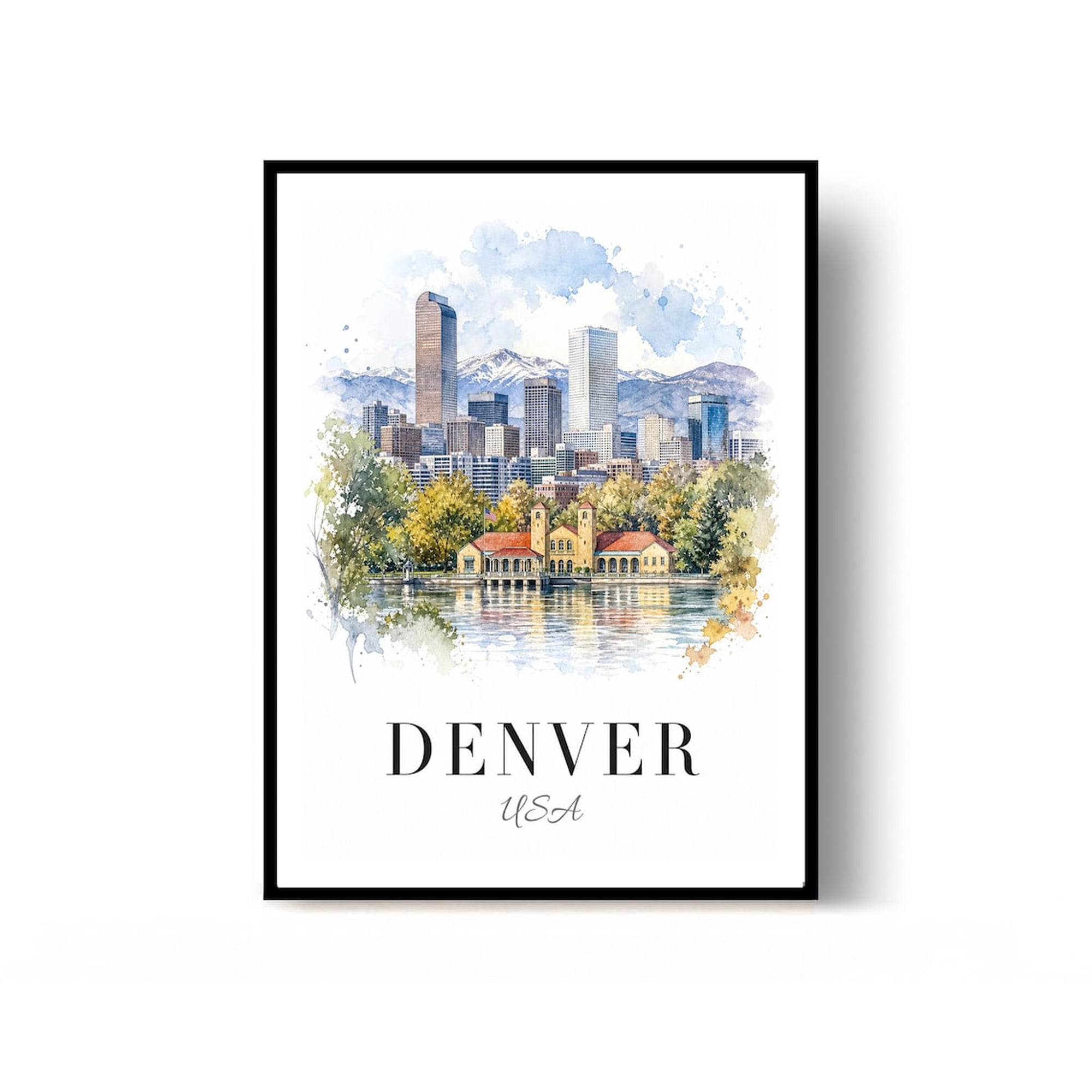Denver Usa Travel Poster Print Wall Decor