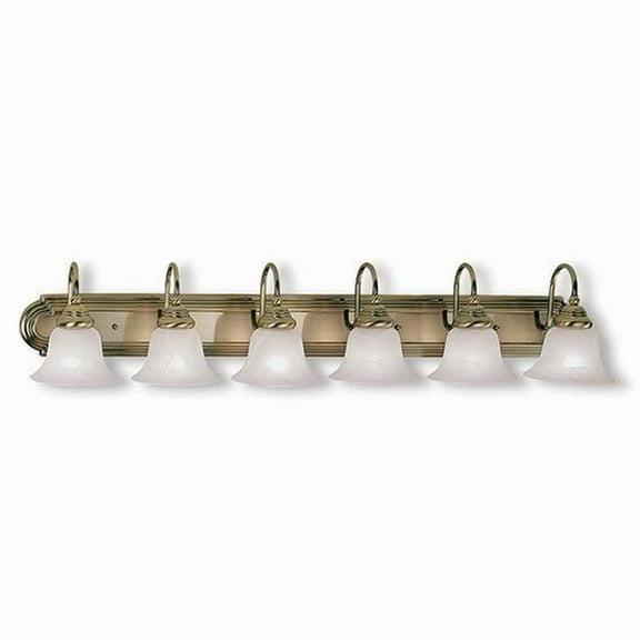 6 Light Bathroom Light in Traditional Style 48 inches Wide By 8.5 inches High-Antique Brass Finish Bailey Street Home 218-Bel-1653402