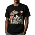 thumbnail image 6 of Couple Skull Kiss Men's T Shirts Mushroom T-Shirt for Men Crew Neck Tees Cotton Tops, Black, S, 6 of 7