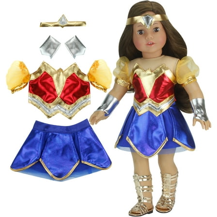 Sophia's - 18" Doll - Super Hero Outfit, Cuffs & Headpiece - Blue