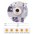 thumbnail image 6 of 13 Inch Round Placemats Set of 6, Spring Floral Non Slip Heat Insulation PP Table Mats, Dark Purple Flowers Patchwork Grid Bohemia Washable Place Mats for Kitchen Dining Party Table Decor, 6 of 7