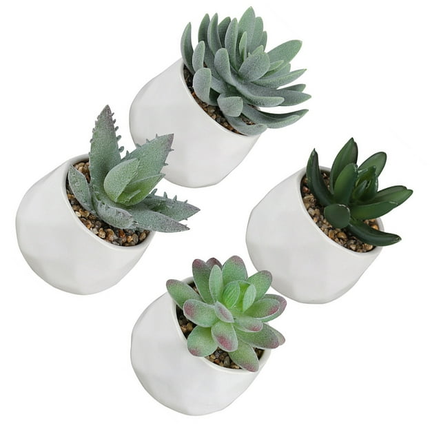 Toystoory 4 unids/set de plantas artificiales, decoración Natural para espacios interiores y exteriores, suculentas artificiales de fácil Decoración del hogar