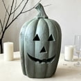 thumbnail image 4 of Resin Pumpkin Ornament with Candle, Fall Halloween Thanksgiving Tabletop Decoration, Holiday Decor for Mantel Shelf Table Centerpiece, 4 of 6