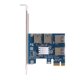 thumbnail image 5 of Adaptador PCI-E a USB de 4 puertos PCI-E X1 a USB 3.0 Placa de extensión de tarjeta vertical Accesorio de minería Inevent EL001377-00B, 5 of 7