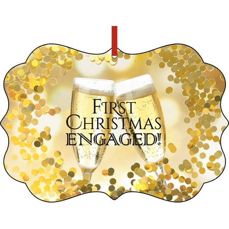 Engagement Ornament for Couples - First Engaged Christmas Ornament Christmas Décor Hanging Christmas Ornaments Unique Modern Novelty Tree Décor Favors