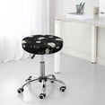 thumbnail image 5 of Rose Flowers Black Round Bar Stool Seat Covers, Elastic Round Chair Cover Stool Seat Slipcover Bar Stool Cushions Round Pad for 12-14 inch, 5 of 5