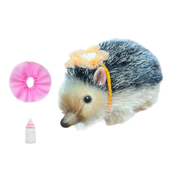 BELOVING 5'' Reborn Hedgehog Toy Soft Baby Hedgehog Doll for Birthday Gift Gray