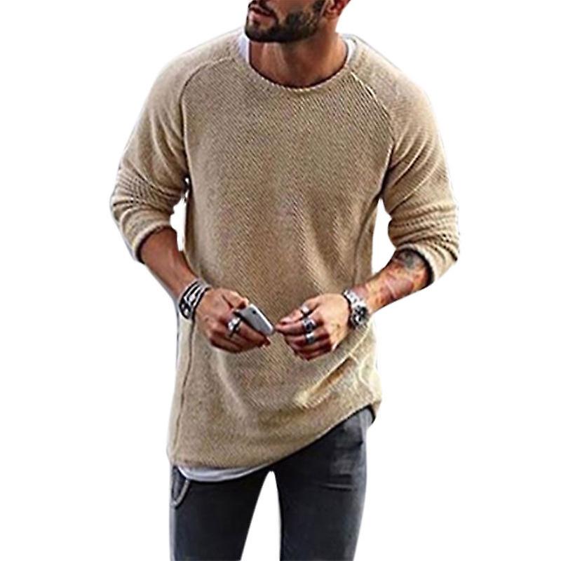 Men Knit Long Sleeve Crew Neck Jumpers 