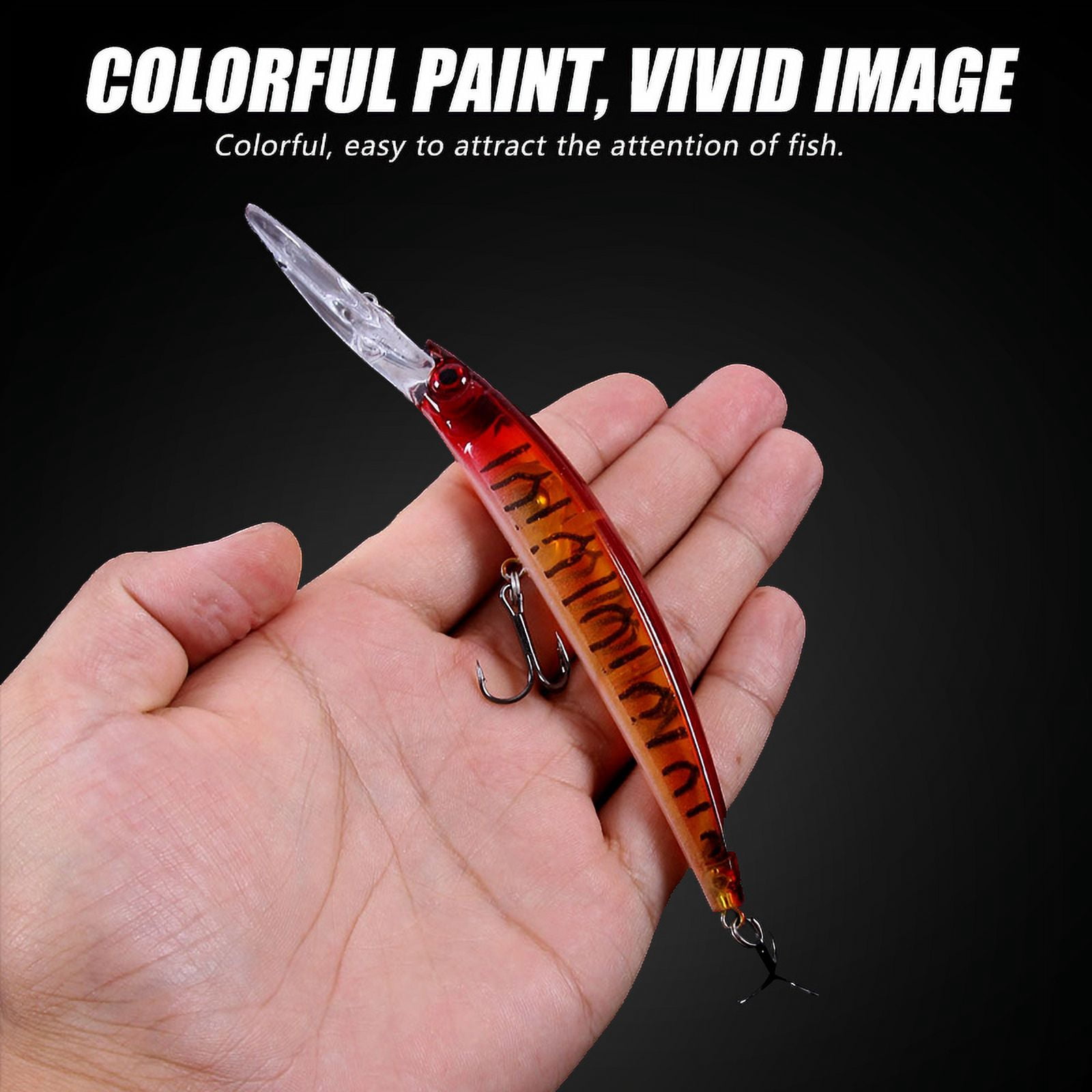 HENGJIA Fishing Lures Large Hard Bait Minnow VIB Lure with Treble Hook Life-Like Swimbait Fishing Bait Popper Crankbait Sinking Lure for Bass Trout Walleye Redfish