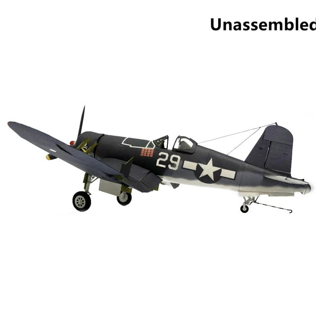 Modèle d'Avion en Papier 1/33 Modèle d'Avion F4U-1A Pirate Ship-borne Fighter Collection d'Aviation Modèle en Papier