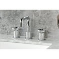 thumbnail image 2 of Kingston Brass KS1411RNK Levante Two-Handle 3-Hole Deck Mount Widespread Bathroom Faucet with Push Pop-Up Drain in Polished Chrome, 2 of 8