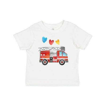 

Inktastic Valentine s Day Fire Truck with Hearts Boys or Girls Baby T-Shirt