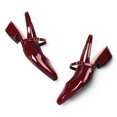 thumbnail image 3 of Pennysue Women's Slingback Sandals Burgundy Low Block Heel Mary Jane Pumps 6M, 3 of 6