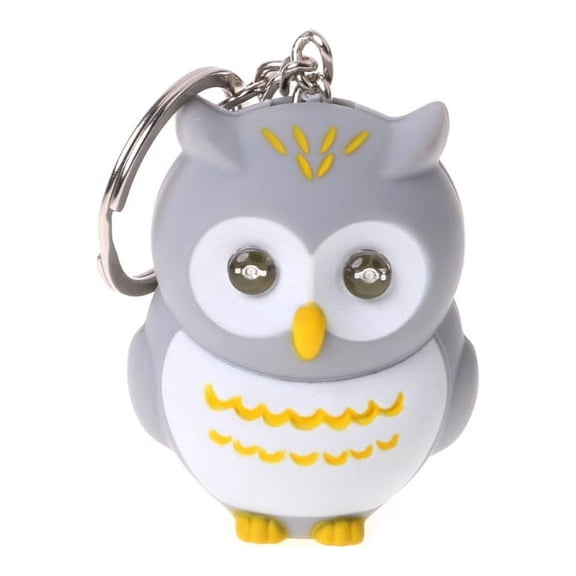 ZPAQI Funny LED Light 3D Cartoon Owl Keyring Sound Hooting for Key Chain for Key Gift