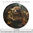 thumbnail image 2 of Camping Spare Tire Cover 15inch Cute Cartoon Bookworm Sloth Reading Books Protectors Weatherproof Dust-Proof Cute Animal Sloth Lovely Funny Design for Camper Travel Trailer SUV Truck, 2 of 8
