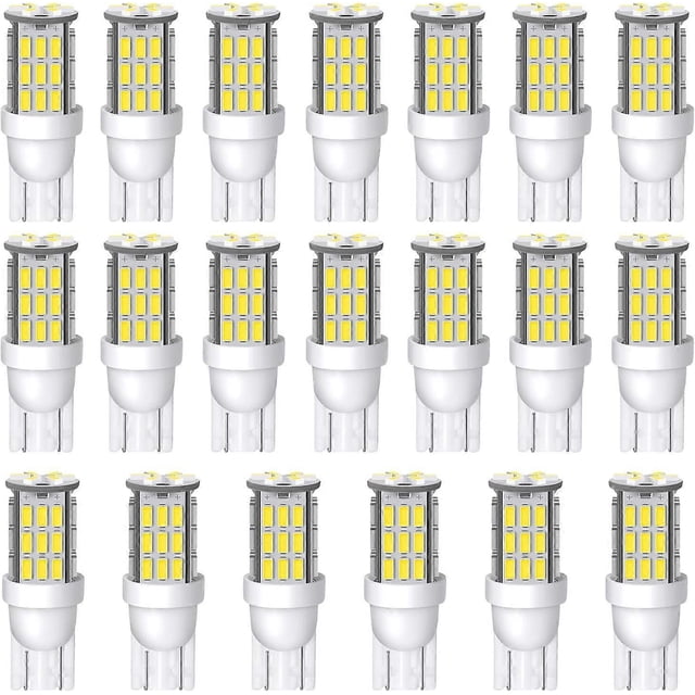20-Packs T10 921 194 168 LED Bulbs Natural White, Super Bright 3014 42-SMD LED Replacement 12 Volt RV Camper Trailer Boat Trunk Interior Dome Map Lice