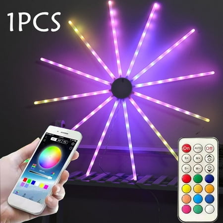 

Ledander 1PCS RGB LED Firework Lights 96 LEDs Fireworks Lights with Remote Control Bursting Lights for Bedroom Christmas Party Bar Bedroom Wall Decoration