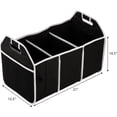 thumbnail image 2 of Trunk Cargo Organizer, Portable Three Compartments Waterproof Cargo Trunk Groceries Collapsible Storage Organizer for Auto, SUV, Truck, Van, Black, 2 of 5