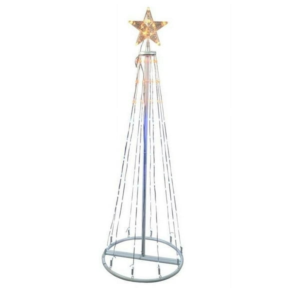 4 ft. Slim LED 120 Light Ribbon RGB Light Color Changing Christmas Tree, Multi Color