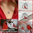 thumbnail image 3 of Heart Pendant Necklace Gift for Loved One, Red Cardinal Special Jewelry for Women, Mother’s Day Gifts for Mom, Wife, Aunt, Grandma., 3 of 6
