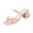 Pink, variant on Womens Strappy Heels Sandals Low Chunky Block Heel Heeled Sandals Comfortable Square Open Toe Slip On Slides Fashion Mules Yellow 10 Wide