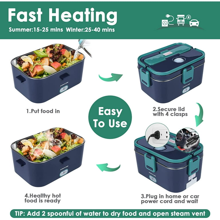 1pc Electric Lunch Box Food Warmer For Car & Home, Portable Heating Food  Container Travel Essential Fishing Meal Heater, Portable Lunch Box