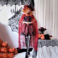 thumbnail image 3 of NordicNest Womens Dress Elegant Gothic Witch Fall Dress with Cape for Cosplay and Halloween Permance Red,XL, 3 of 6