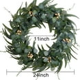 thumbnail image 3 of Guvpev 24" Olive & Eucalyptus Wreath for Front Door, Artificial Spring Door Wreath with Berries, Faux Green Fake Greenery Encalyptus Wreath for Wall Window Indoors Outdoor Farmhouse Home Decor, 3 of 10