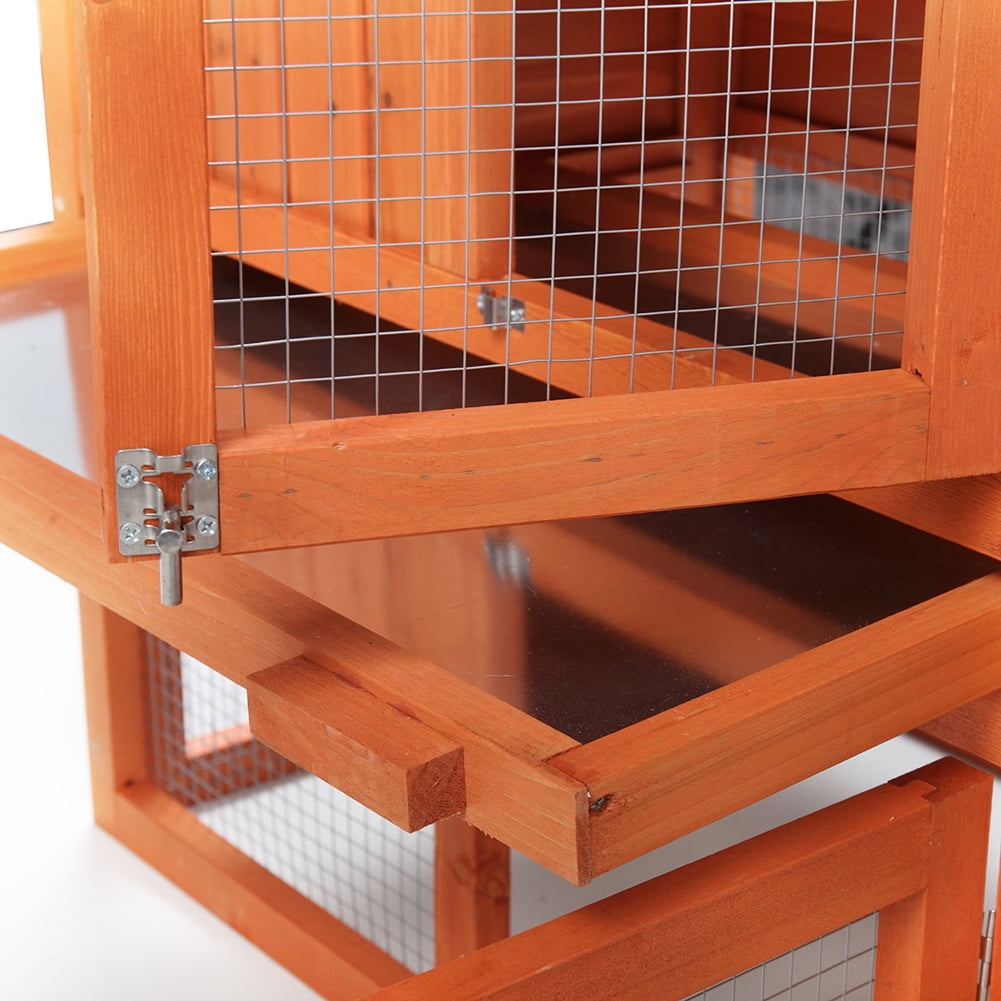Kadyn for indoor and outdoor use Wooden Rabbit Hutch Chicken Coop with 1 Removable Tray and 3 Lockable Doors Rabbit Hutch, Orange Kadyn for indoor and outdoor use Wooden Rabbit Hutch Chicken Coop with 1 Removable Tray and 3 Lockable Doors Rabbit Hutch, Orange