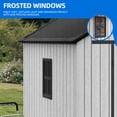 thumbnail image 3 of Dextrus Outdoor Garden Shed with Windows & Vent, 7.3 x 7.3 FT Plastic Storage Shed for Lawn Mower, Plant, & Bike, Waterproof Plastic Tool Storage with Lockable Door & Floor, Gray, 3 of 9