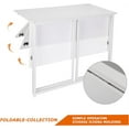 thumbnail image 6 of Folding Computer Desk, 32 Inch Home Office Desk for Small Spaces, Foldable Computer Table, Laptop Table, Writing Desk, Compact Study Reading Table with Wood & Metal, White, 6 of 6