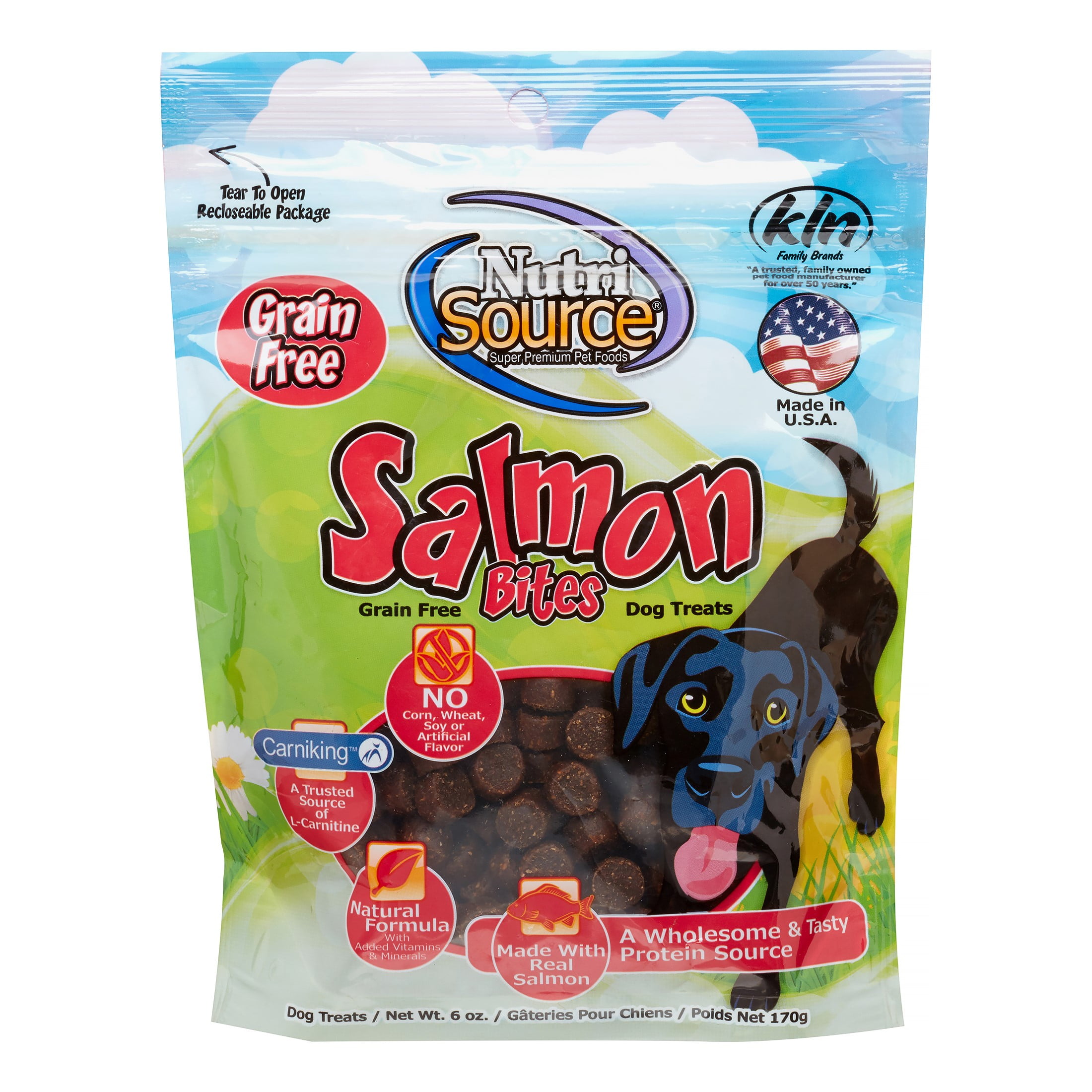 NutriSource GrainFree Salmon Bites Dry Dog Treat, 6 oz