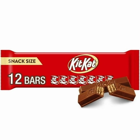 Kit Kat® Milk Chocolate Wafer Snack Size Candy, Bars 0.49 oz, 12 Count pack of 1