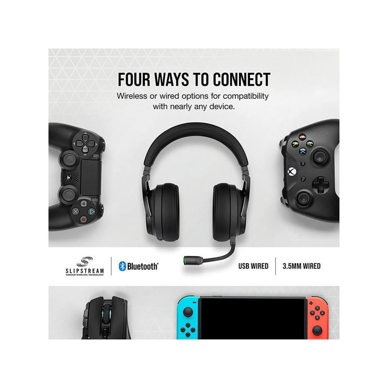 - series Spatial X/S and RGB Xbox CORSAIR PS5, Bluetooth - WIRELESS Headset with Mac, PS4, High-Fidelity Gaming PC, Works XT Slate with VIRTUOSO Audio