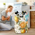 thumbnail image 5 of Yayeee Freestanding Laundry Hamper with Handle Collapsible Large Storage Basket for Clothes, Oranges Watercolor, 5 of 7