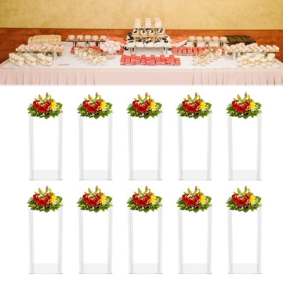 10 Pcs Acrylic Flower Stand Wedding Centerpiece Tall Vase Bouquet Backdrop Vases