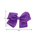 thumbnail image 3 of 5.5 Inch Grosgrain Hair Bow Clip For Woman And Girls (Purple), 3 of 5