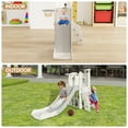 thumbnail image 6 of Kinbor 6-in-1 Toddler Slide Set with Basketball Hoop, HDPE, Indoor Outdoor Use, Gray, 6 of 7
