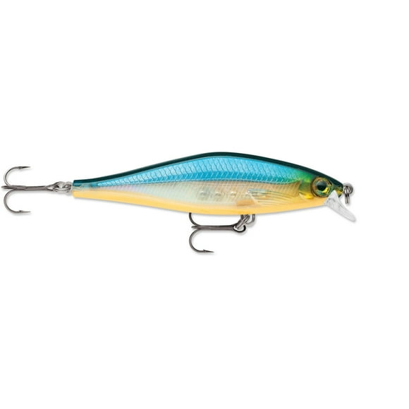 Poisson nageur Rapala Shadow Rap Shad 3-1/2", Blue Ghost virages de gauche à droite