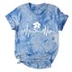 thumbnail image 1 of Gibobby Playera de Manga Corta con Cuello Redondo Nueva camiseta teñida con , camiseta manga corta con estampado flores para mujer, camiseta teñida con(Azul celeste,M), 1 of 2