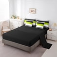 thumbnail image 3 of YST Geometric King Comforter Set, 7-Piece, Modern Striped, Green Black Gray, Bed In A Bag, 3 of 5