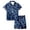 Blue, variant on Weebloom Halloween Girls' Pajama Sets Cute Pumpkin Outfits 2 Piece Set Short Sleeve Button Down Shirt Shorts Casual Elastic Waist Tween Sleepwear Nightwear Pjs Loungewear Orange 12-13 Years