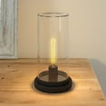 thumbnail image 7 of Evelyn&Zoe Perabo 13" Tall Uplight Mini Lamp with Glass Shade, Blackened Bronze/Clear, 7 of 7