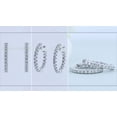 thumbnail image 2 of Dazzlingrock Collection Round Lab Grown White Diamond Inside Out Hinged Huggie Hoop Earrings for Women (0.50 ctw, Color H-I, Clarity SI2) in 925 Sterling Silver, 2 of 6