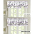 thumbnail image 4 of Purple Lavender Flower Butterfly Purple Plaid Window Curtain Adjustable Tie Up Valance for Living Room Kitchen Window Drapes, 4 of 6